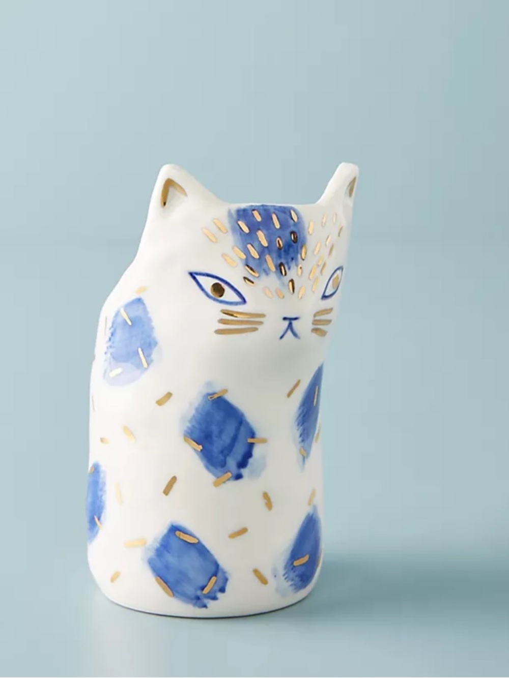 Anthropologie Bird Can Fox Medium Cat Planter Pen Cup